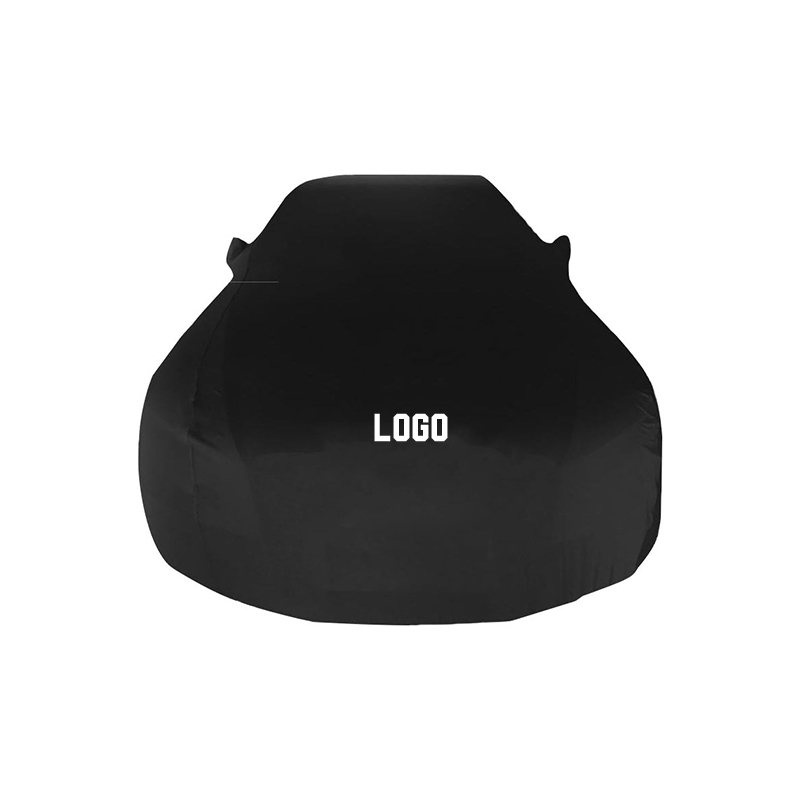Anpassningsbar logotyp svart elastiskt tyg bil heltäckande
